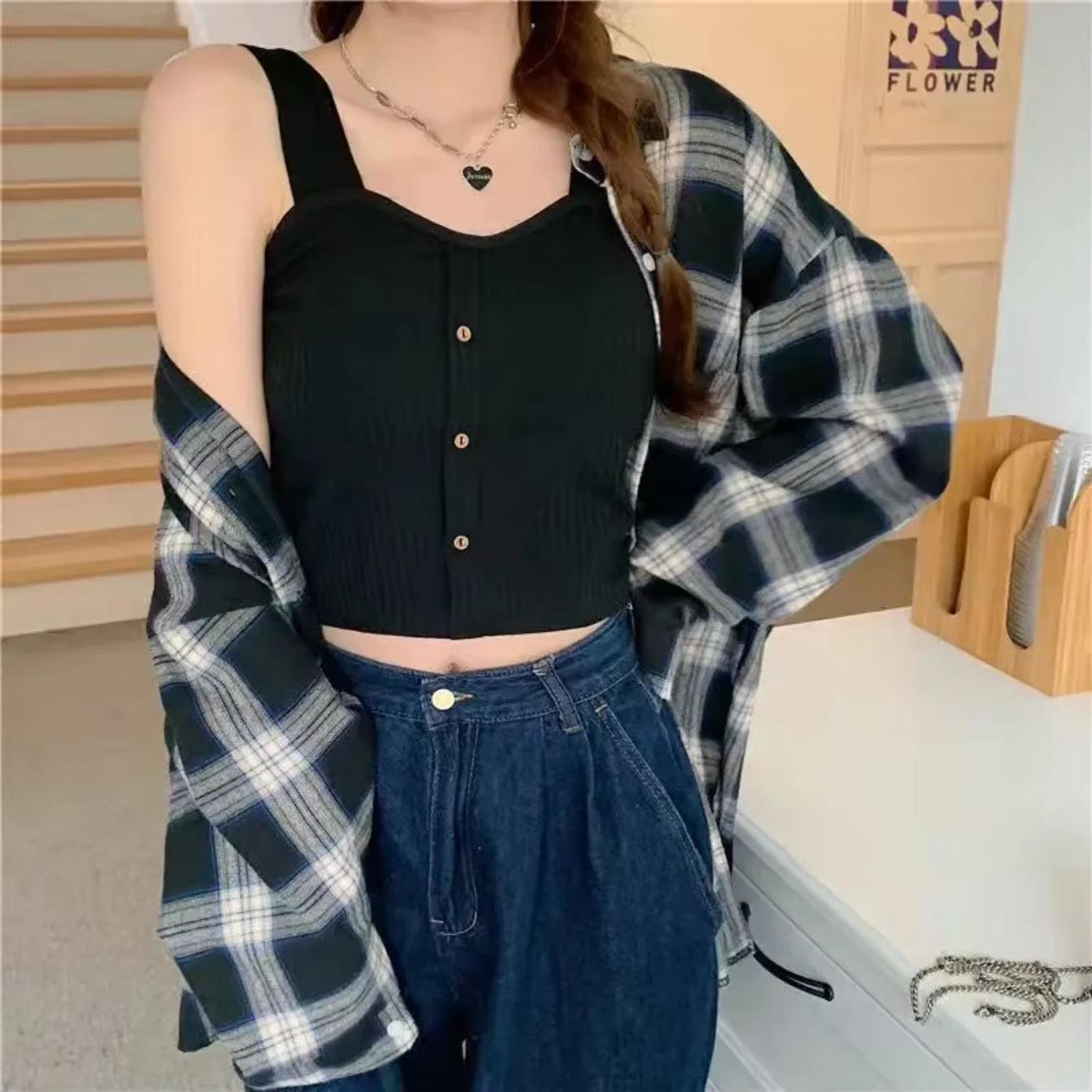 Women'S Y2K Cropped Tops with Bra Pads Summer Corset Korean Suspenders Vest Sexy Camisole Slim New