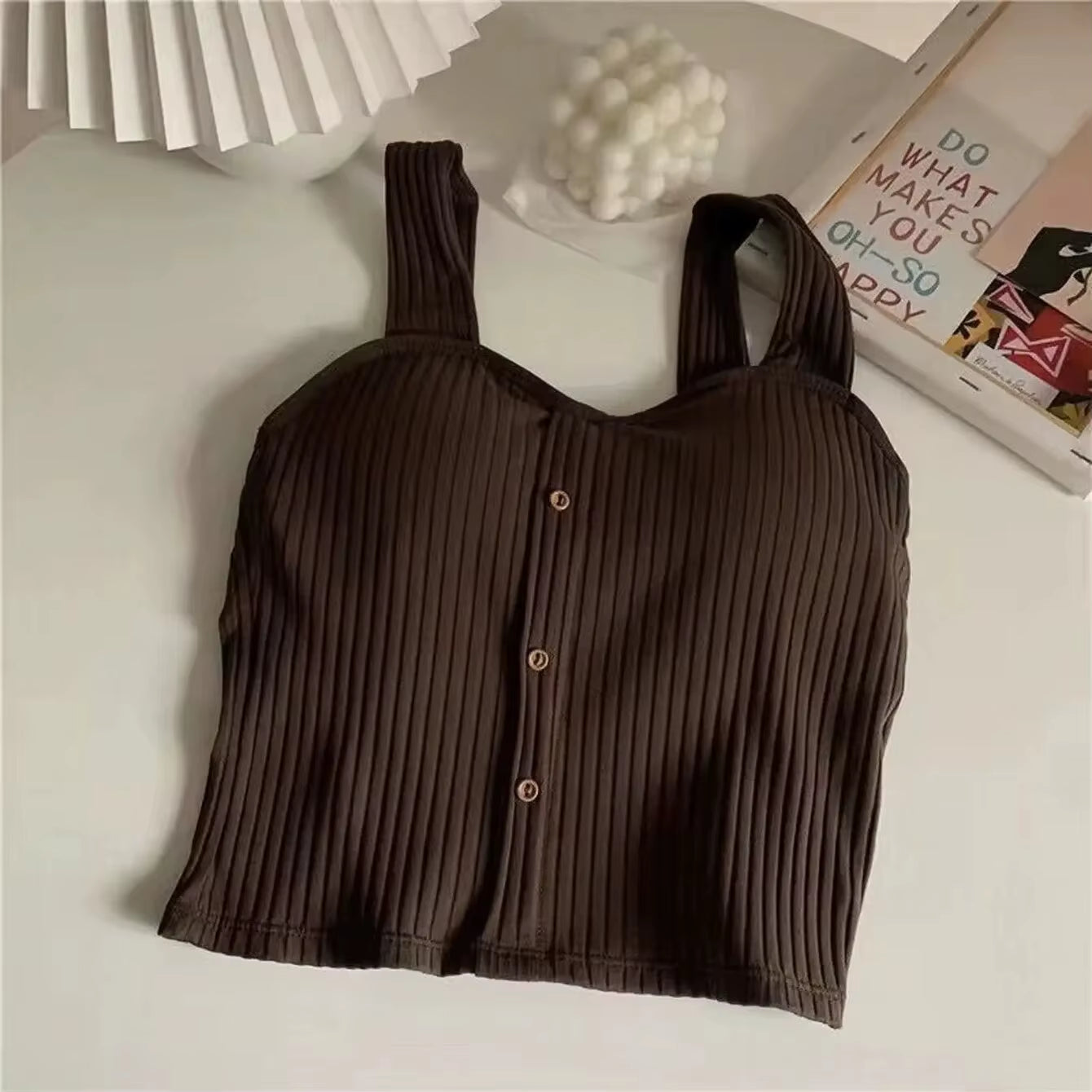 Women'S Y2K Cropped Tops with Bra Pads Summer Corset Korean Suspenders Vest Sexy Camisole Slim New