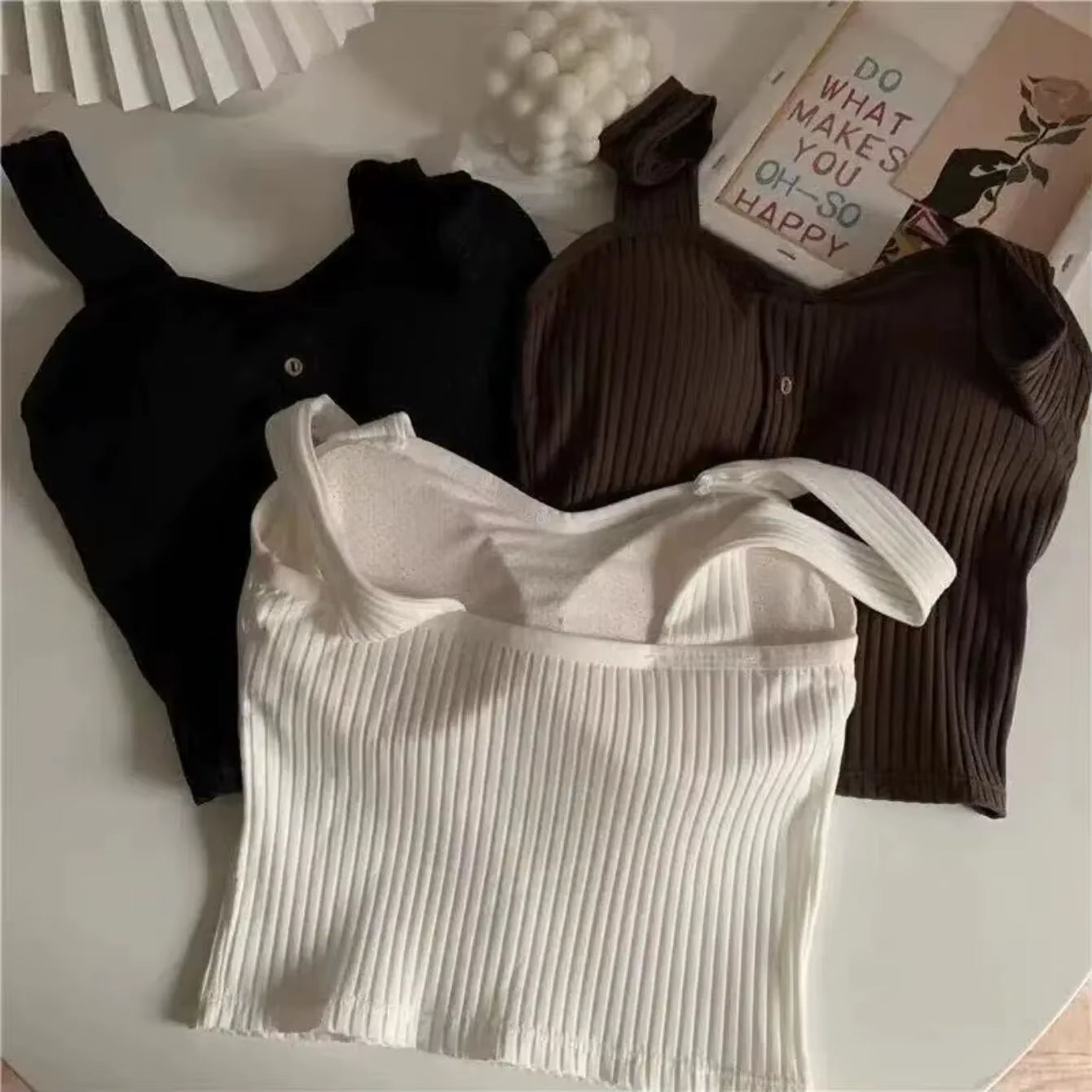 Women'S Y2K Cropped Tops with Bra Pads Summer Corset Korean Suspenders Vest Sexy Camisole Slim New